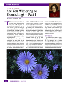 “ T Are You Withering or Flourishing? – Part I