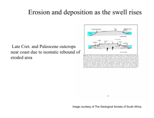 Erosion and deposition as the swell rises eroded area