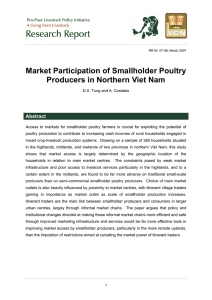 Research Report Market Participation of Smallholder Poultry Producers in Northern Viet Nam Abstract