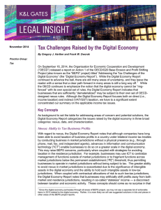 Tax Challenges Raised by the Digital Economy