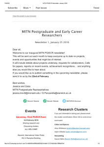 MITN Postgraduate and Early Career Researchers