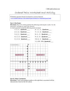 Ordered Pairs Worksheet and Activity