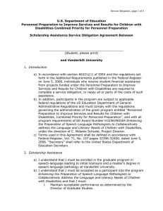 U.S. Department of Education Disabilities Combined Priority for Personnel Preparation