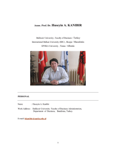 Huseyin A. KANIBIR  Assoc. Prof. Dr. Turkey
