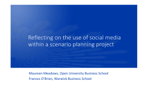 Maureen Meadows, Open University Business School Frances O’Brien, Warwick Business School
