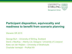Participant disposition, equivocality and readiness to benefit from scenario planning