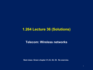 1.264 Lecture 36 (Solutions) Telecom: Wireless networks 1