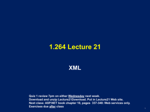 1.264 Lecture 21 XML