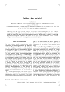 Calcium – how and why? J K J *