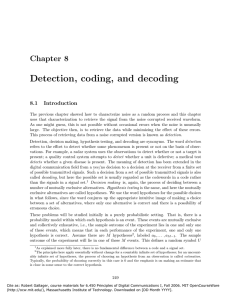 Detection, coding, and decoding Chapter 8 8.1  Introduction