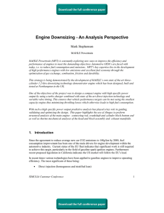 Engine Downsizing - An Analysis Perspective Mark Stephenson