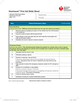 Heartsaver® CPR AED Skills Sheet