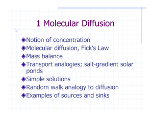 1 Molecular Diffusion