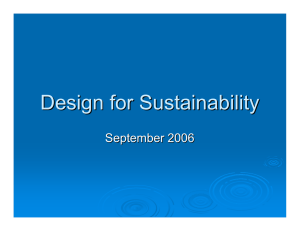 Design for Sustainability September 2006