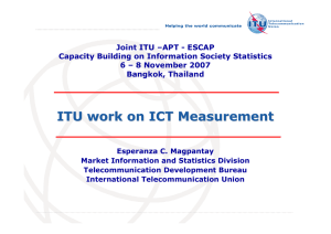 Joint ITU –APT - ESCAP Capacity Building on Information Society Statistics