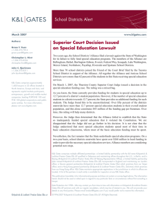 School Districts Alert Superior Court Decision Issued on Special Education Lawsuit