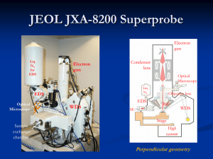 JEOL JXA-8200 Superprobe Perpendicular geometry WDS Electron