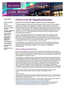 FinTech in the UK: Regulating Disruption
