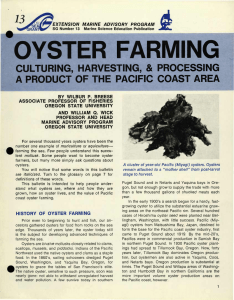 OYSTER FARMING d CULTURING, HARVESTING, &amp; PROCESSING