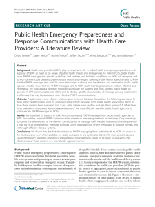 Public Health Emergency Preparedness and Response Communications with Health Care