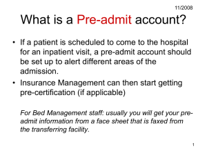What is a account? Pre-admit