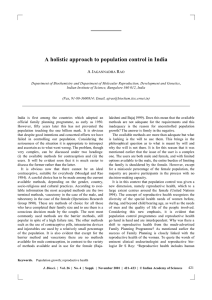 A holistic approach to population control in India A J R
