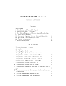 MONADIC  PREDICATE  CALCULUS Contents List  of  Figures 1