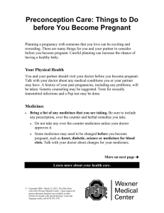 Preconception Care: Things to Do before You Become Pregnant