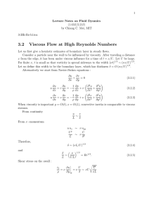 3.2 Viscous Flow at High Reynolds Numbers