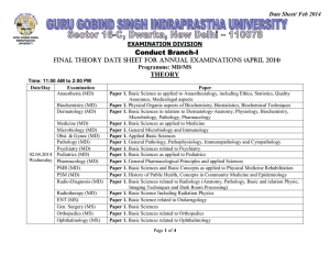 Final THEORY Date Sheet for ANNUAL Examinations (April 2014) for Programme: MD/MS