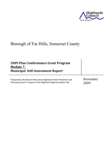 Borough of Far Hills, Somerset County 2009 Plan Conformance Grant Program  Module 7.  
