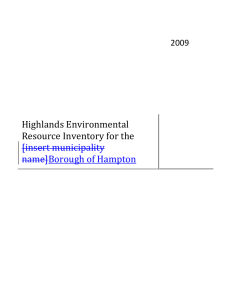 Highlands Environmental  Resource Inventory for the    [insert municipality 