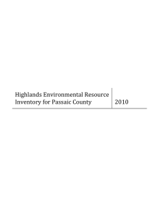 Highlands Environmental Resource    Inventory for Passaic County  2010 