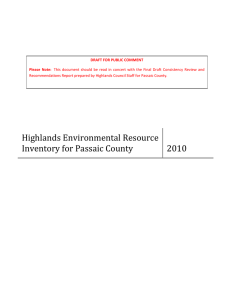Highlands Environmental Resource  Inventory for Passaic County 2010