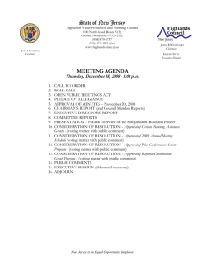 State of New Jersey MEETING AGENDA
