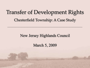 Transfer of Development Rights New Jersey Highlands Council March 5, 2009