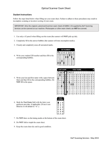 Optical Scanner Exam Sheet  Student Instructions 