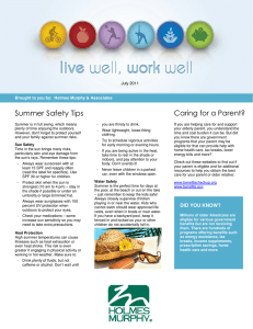 Caring for a Parent? Summer Safety Tips July 2011