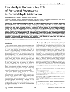 Flux Analysis Uncovers Key Role of Functional Redundancy in Formaldehyde Metabolism PLoS