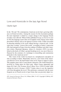 Love and Homicide in the Jazz Age Novel Charles Egert