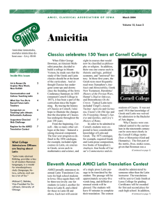 Amicitia Classics celebrates 150 Years at Cornell College