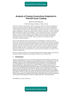 Analysis of Casing Connections Subjected to Thermal Cycle Loading