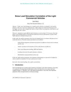 Snow Load Simulation Correlation of the Light Commercial Vehicles Halil Bilal