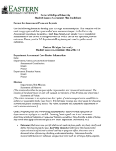 Eastern Michigan University Student Success Assessment Plan Guidelines