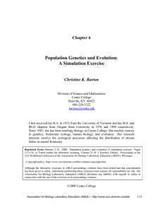 Population Genetics and Evolution: A Simulation Exercise  Chapter 6