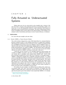 Fully Actuated vs.  Underactuated Systems 1
