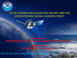 THE SSU TEMPERATURE CLIMATE DATA RECORD VERIFYING ANTHROPOGENIC GLOBAL WARMING THEORY