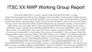 ITSC XX NWP Working Group Report