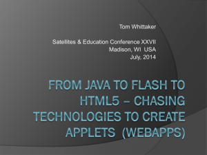 Tom Whittaker Satellites &amp; Education Conference XXVII Madison, WI  USA July, 2014