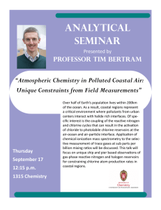 Analytical Seminar “Atmospheric Chemistry in Polluted Coastal Air: Unique Constraints from Field Measurements”